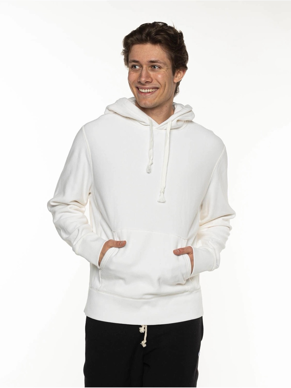 Todd Snyder X Champion. White Hooded Cotton Sweatshirt. Size Medium.